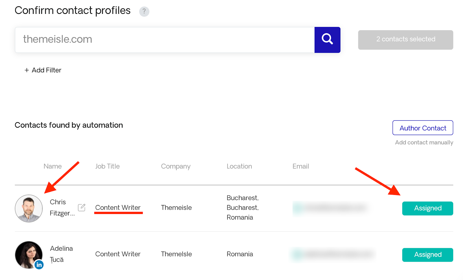 Found contact information