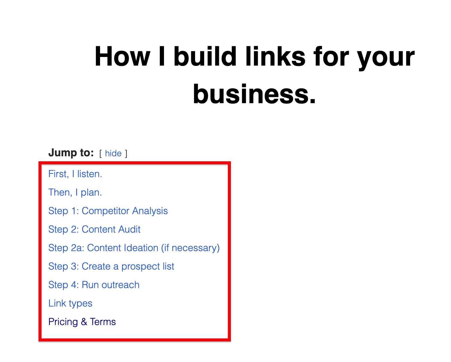 BibiBuzz link building process