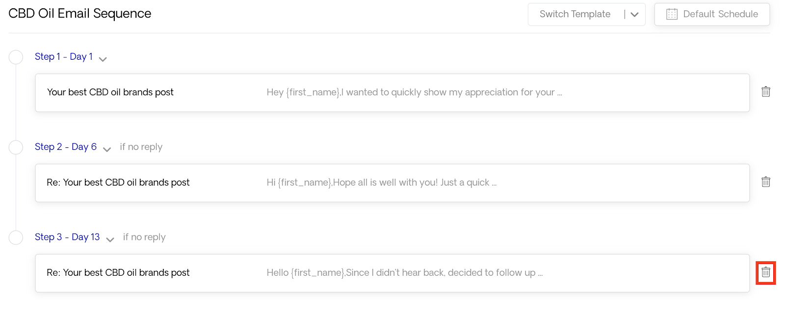 Removing a follow up