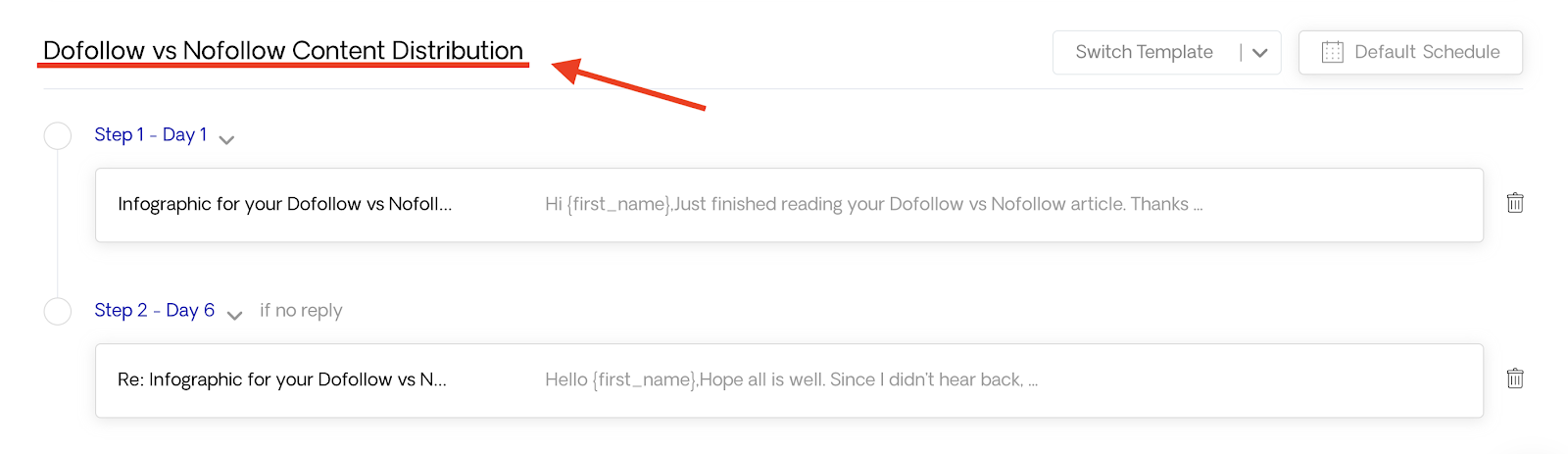 Renaming custom template
