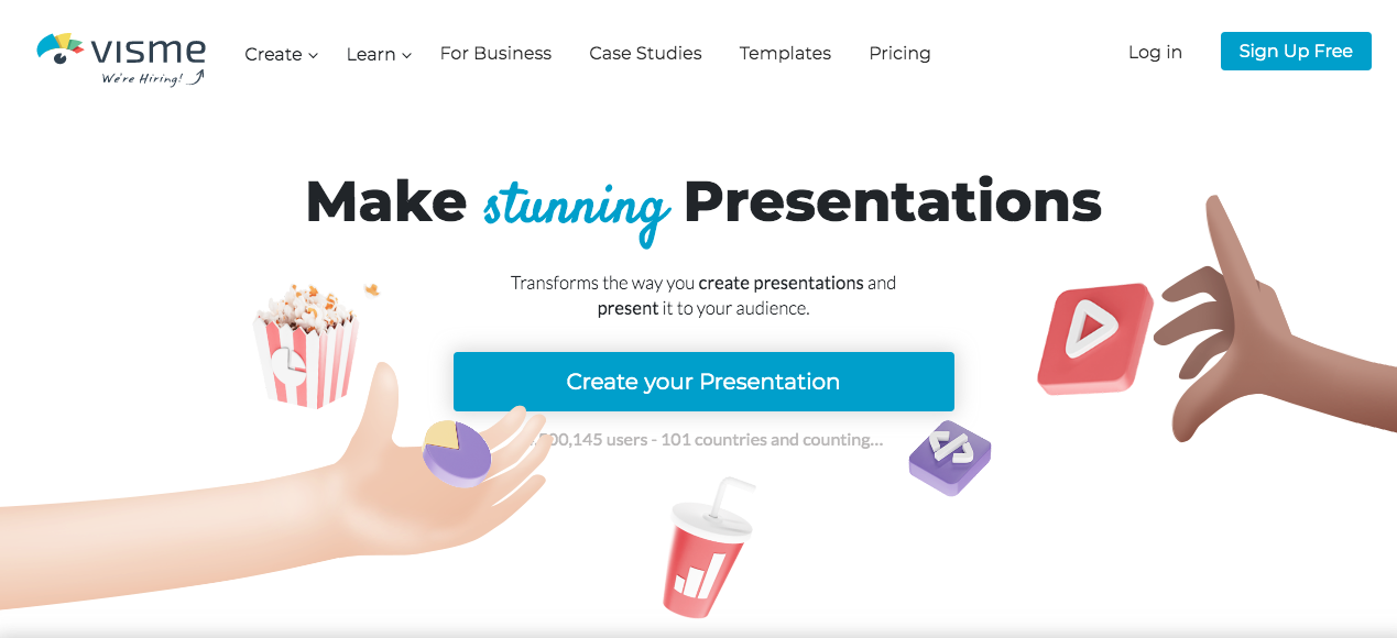 Presentation Software Landing Page by Visme