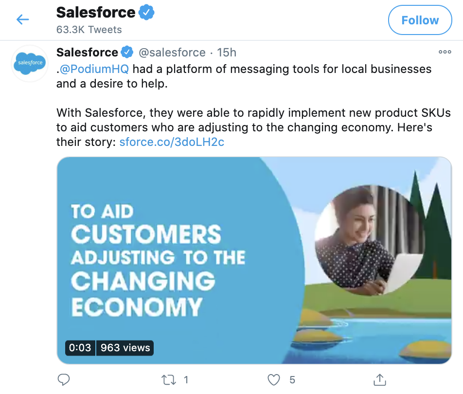Salesforce Twitter profile