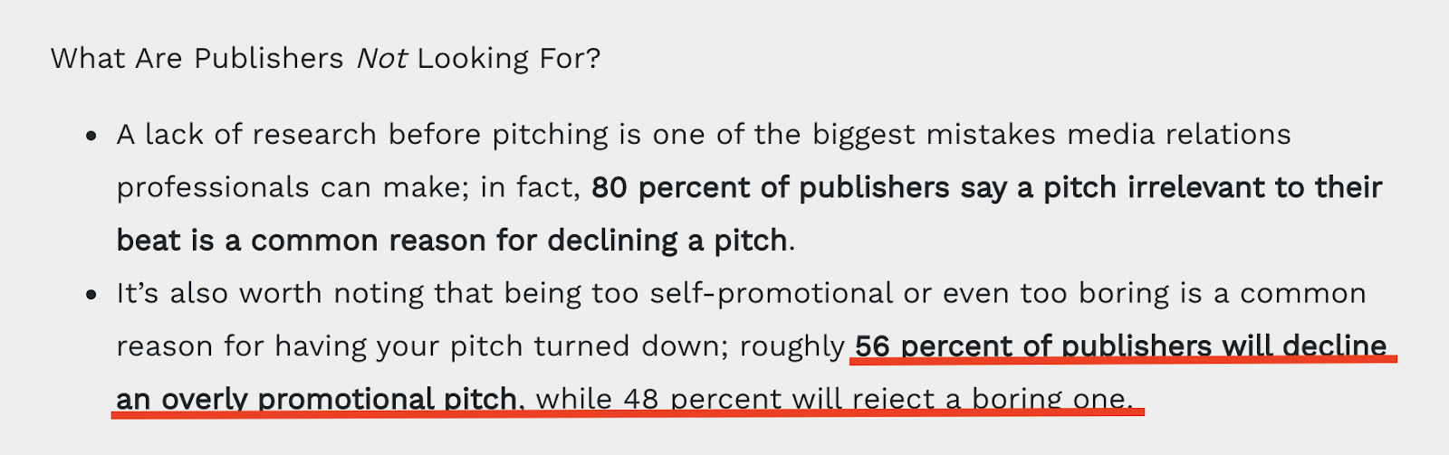 Reason to Decline a Pitch