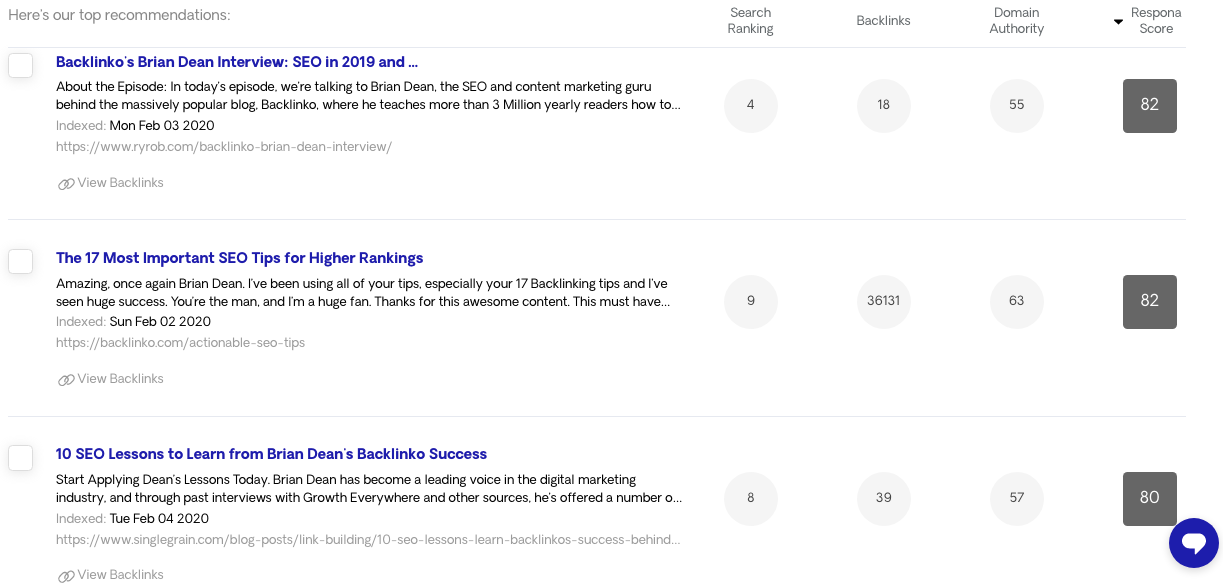 Respona Results for Podcast Opportunities