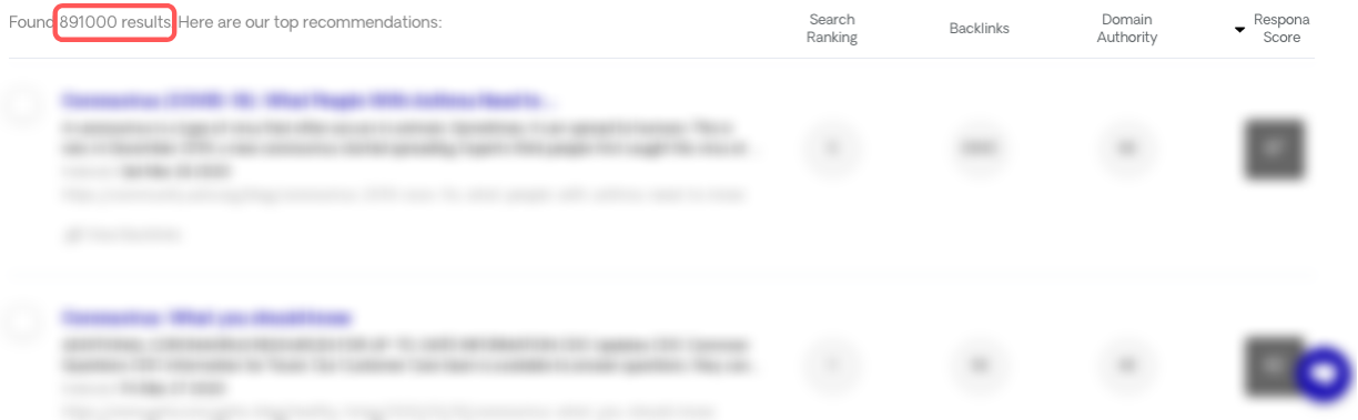 Respona Search Results