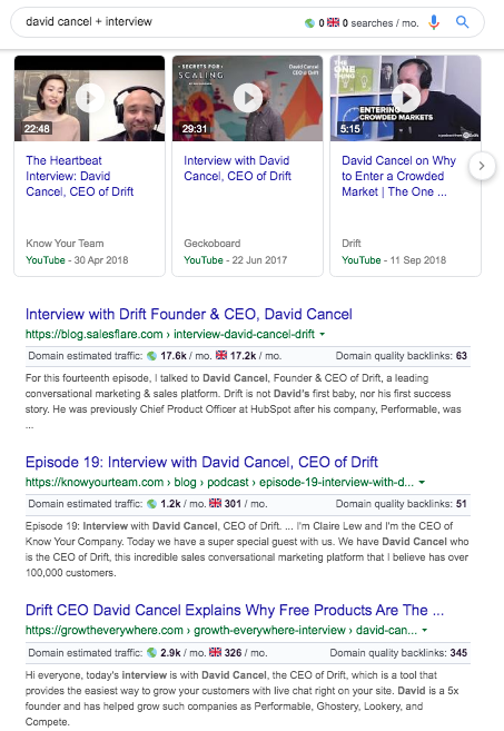 Search for Drifts CEO on Google