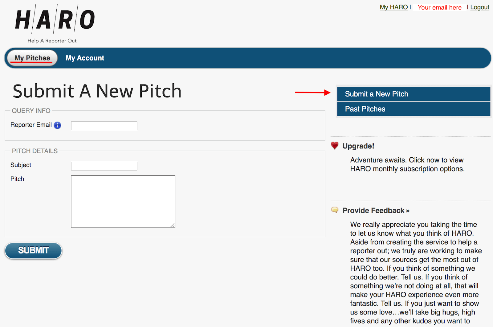 Submit A New Pitch