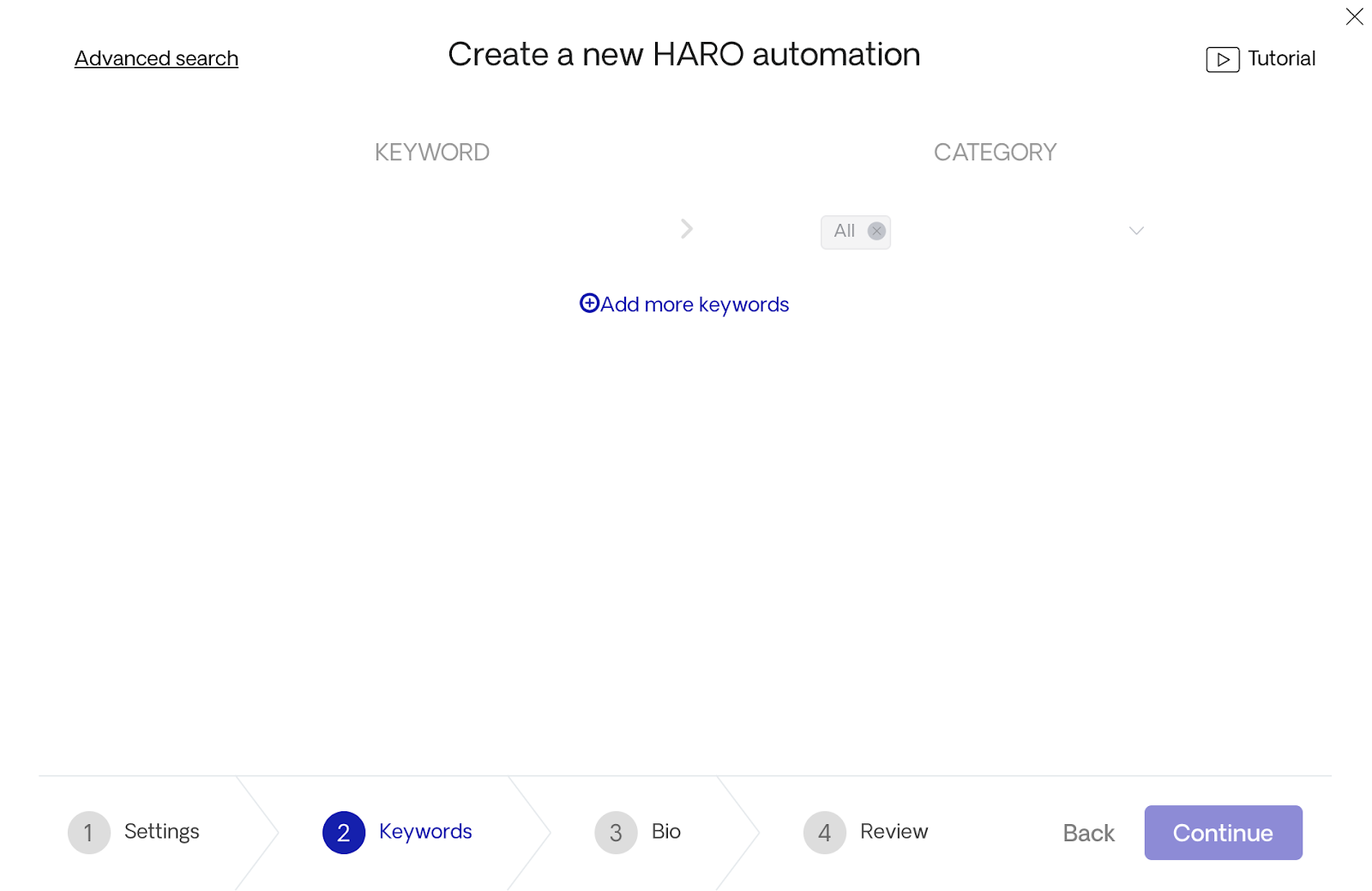Adding relevant keywords