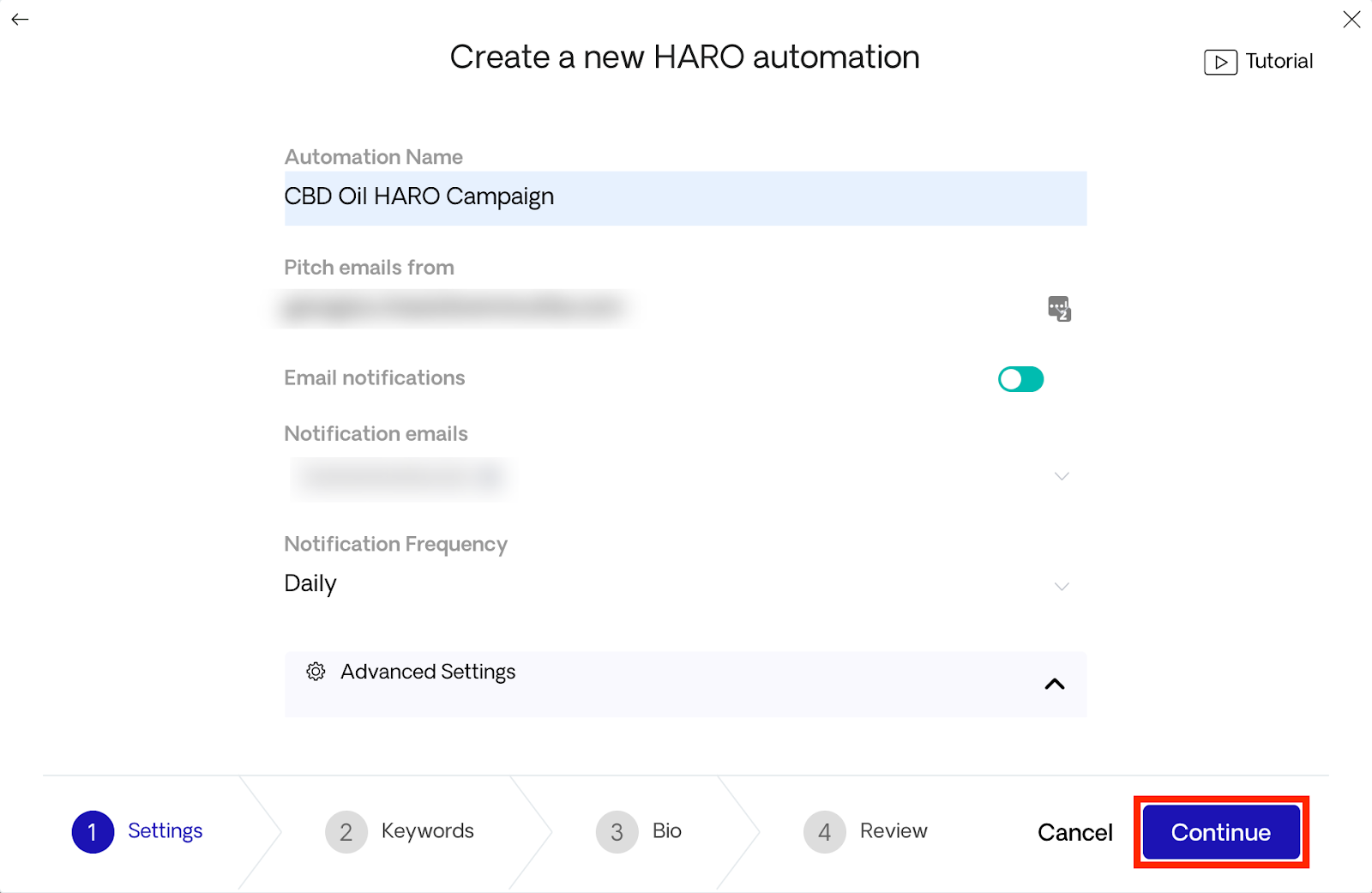 Continuing HARO automation setup
