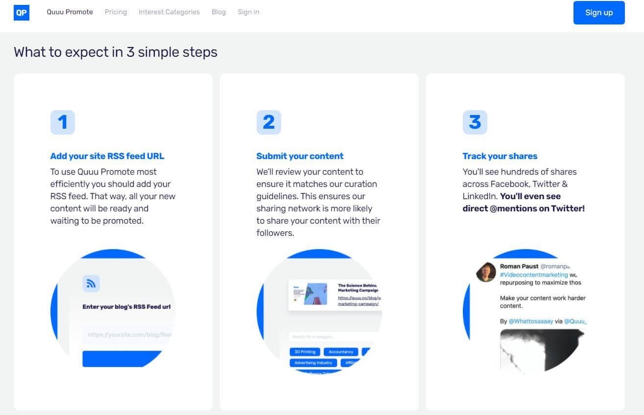 Quuu promote features