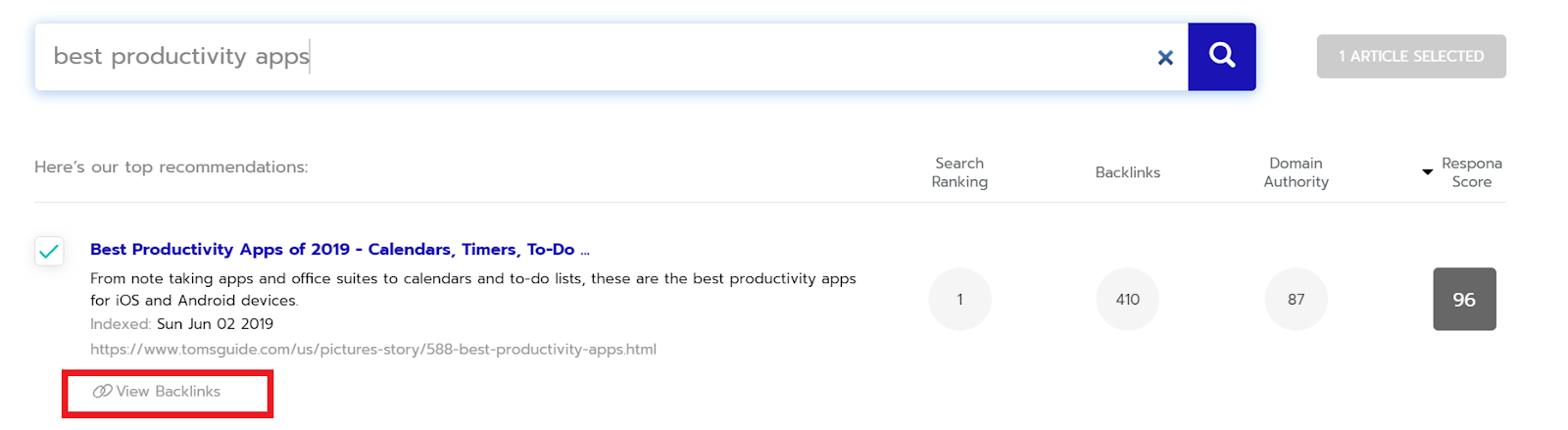 backlink explorer respona
