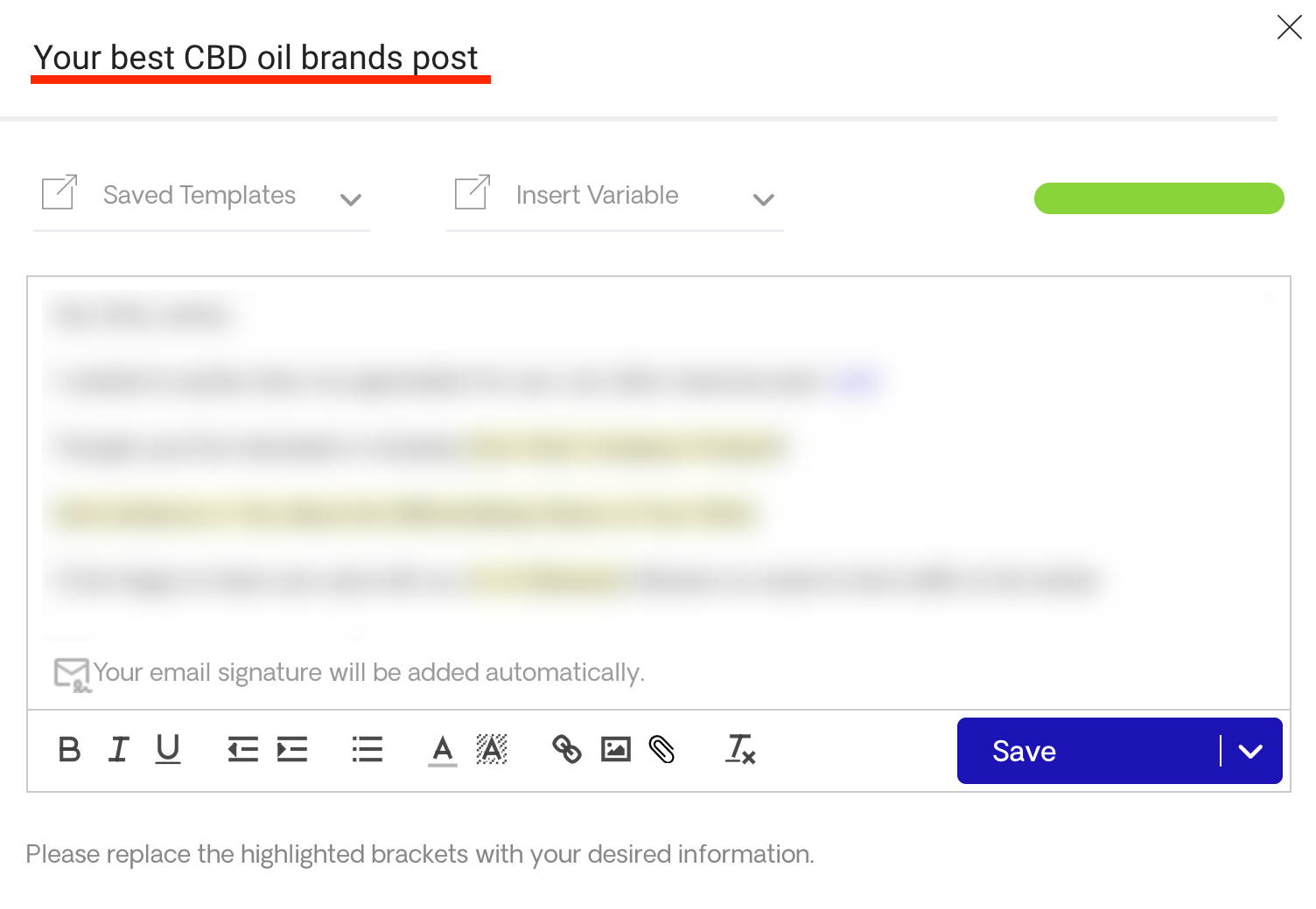 Editing subject line
