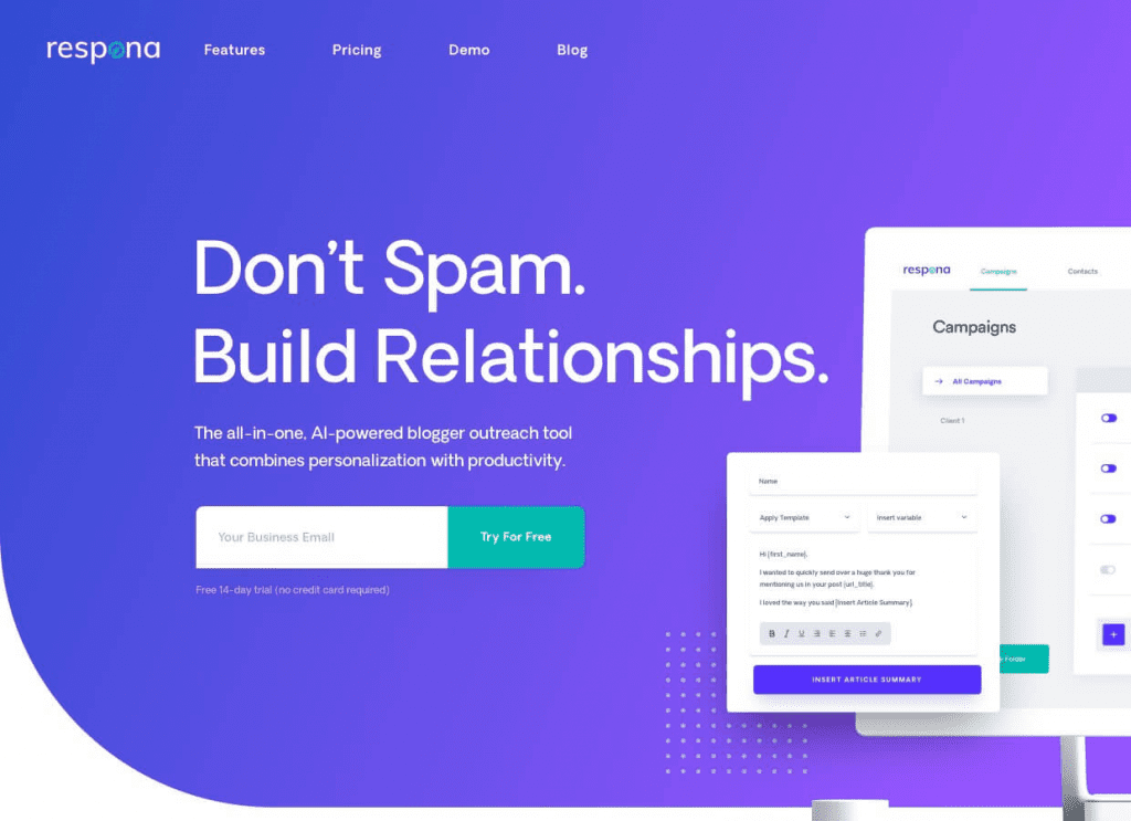 Respona home page