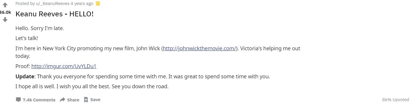 keanu reeves ama