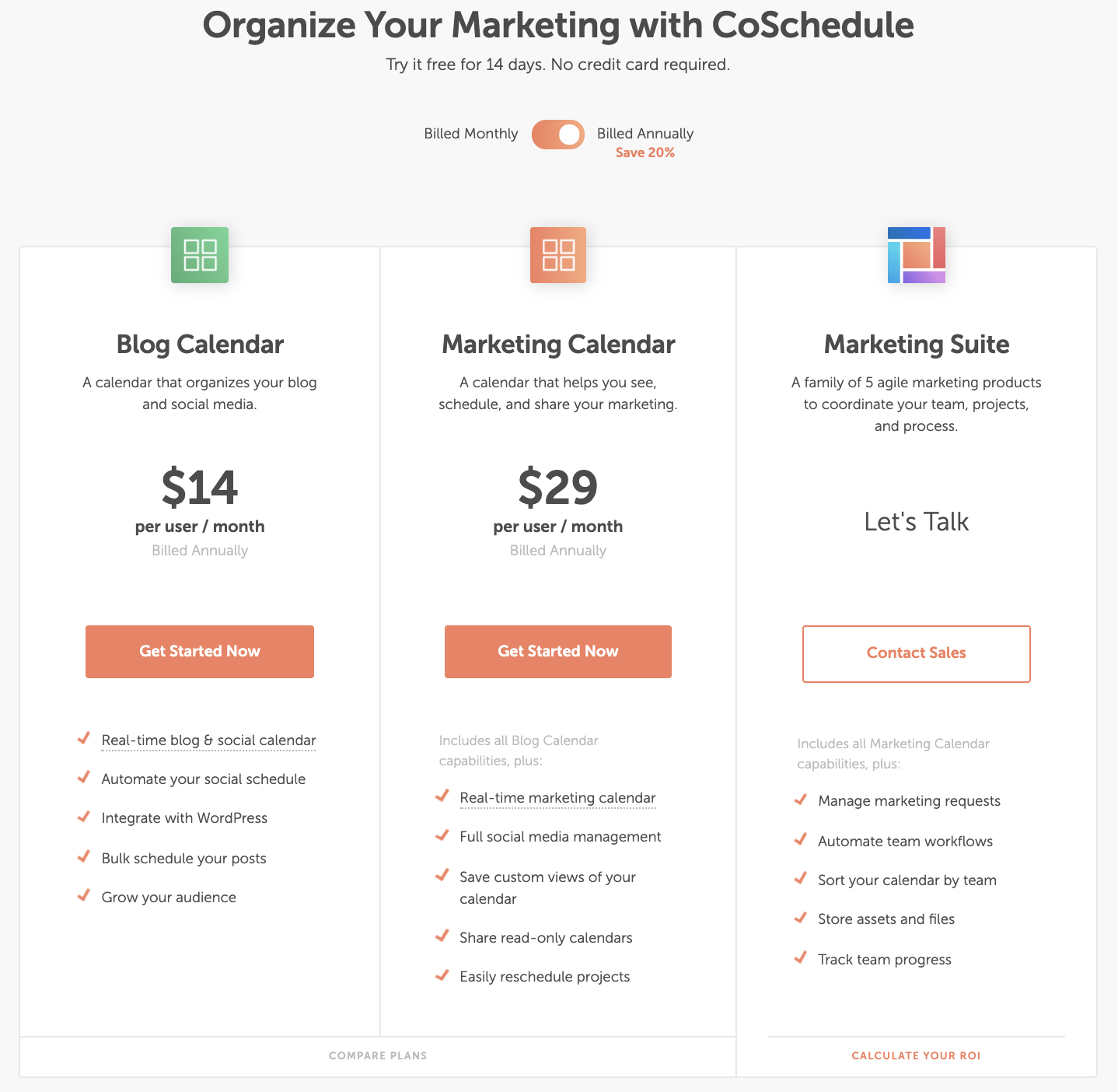 CoSchedule pricing