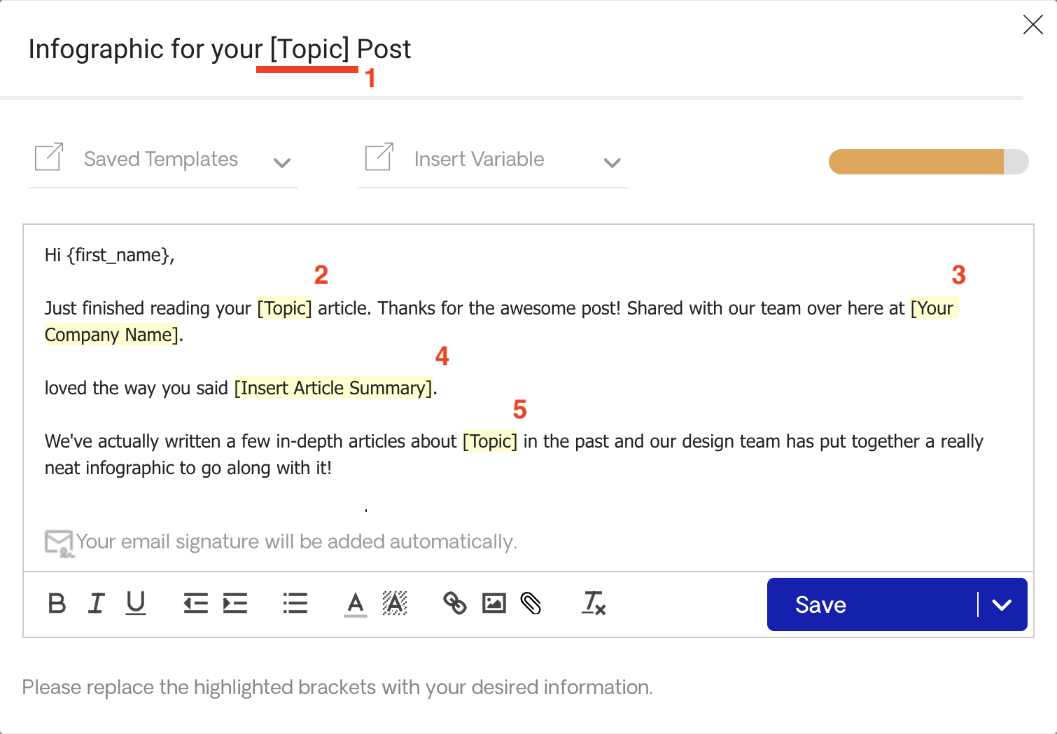 Personalizing placeholders