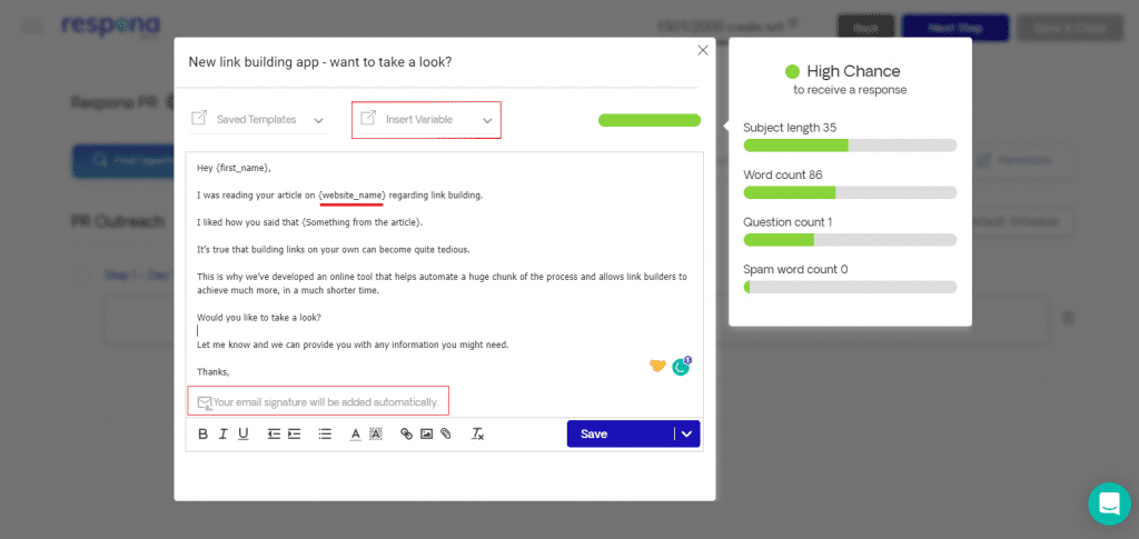 Sample email sequence