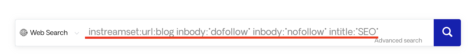 Advanced search string