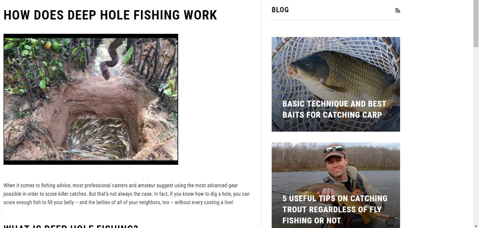 quora site deep hole fishing