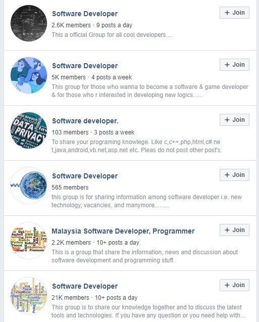 software developer groups