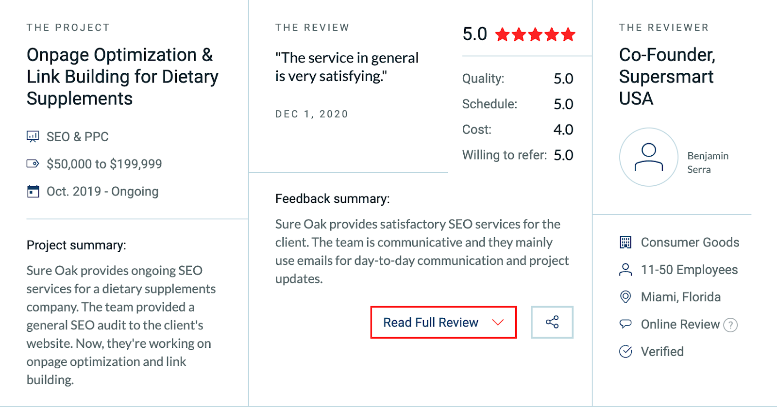 Sure Oak customer reviews