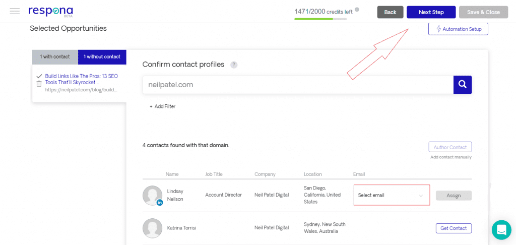 Assigning additional contacts